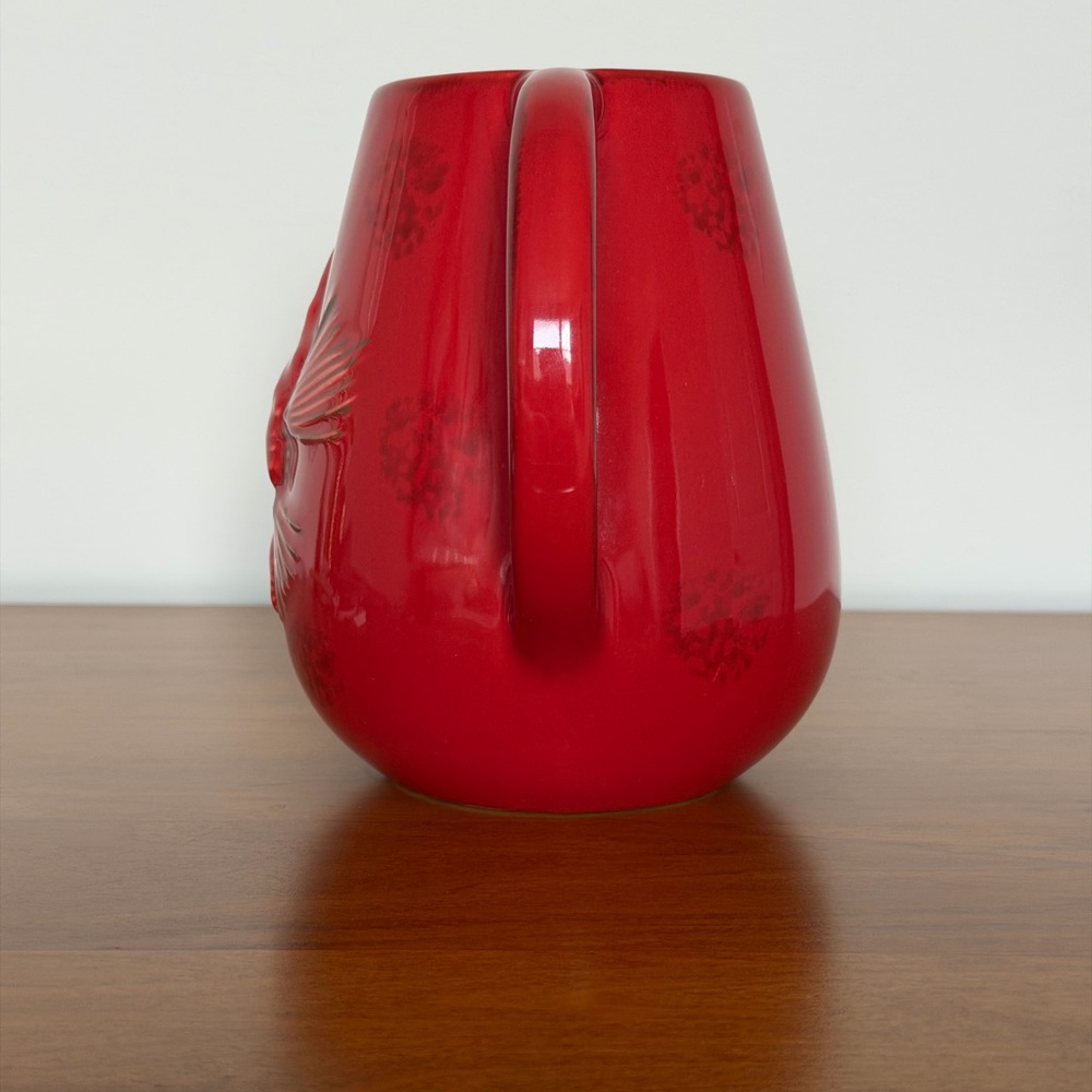 Teleflora Red Cardinal Ceramic Pitcher/Vase with Bird Design - Picture 7 of 12